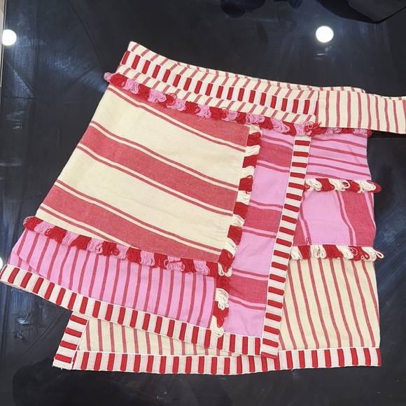 Dodo Bar or tasseled striped cotton skirt Size M beautiful detail asymmetrical - Picture 9 of 16